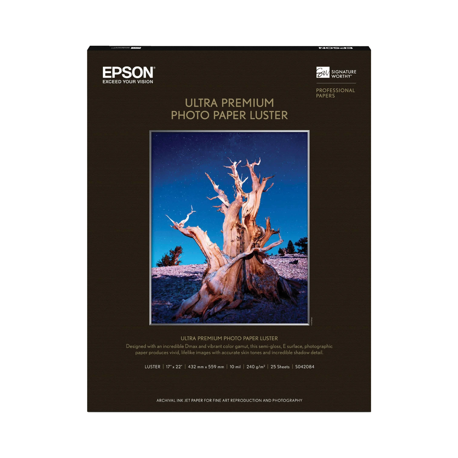 Epson Ultra Premium Luster Photo Paper (17 x 22", 25 Sheets) — Being Shipped