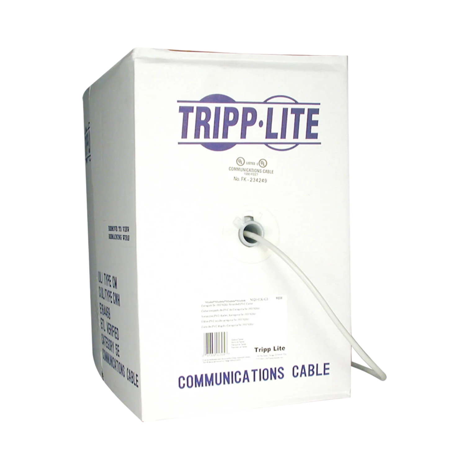 Tripp Lite Cat5e 350 MHz Solid Core Outdoor-Rated (UTP) PVC Bulk Ethernet Cable, PoE - Gray, 1000 ft. (304.8 m) — Being Shipped