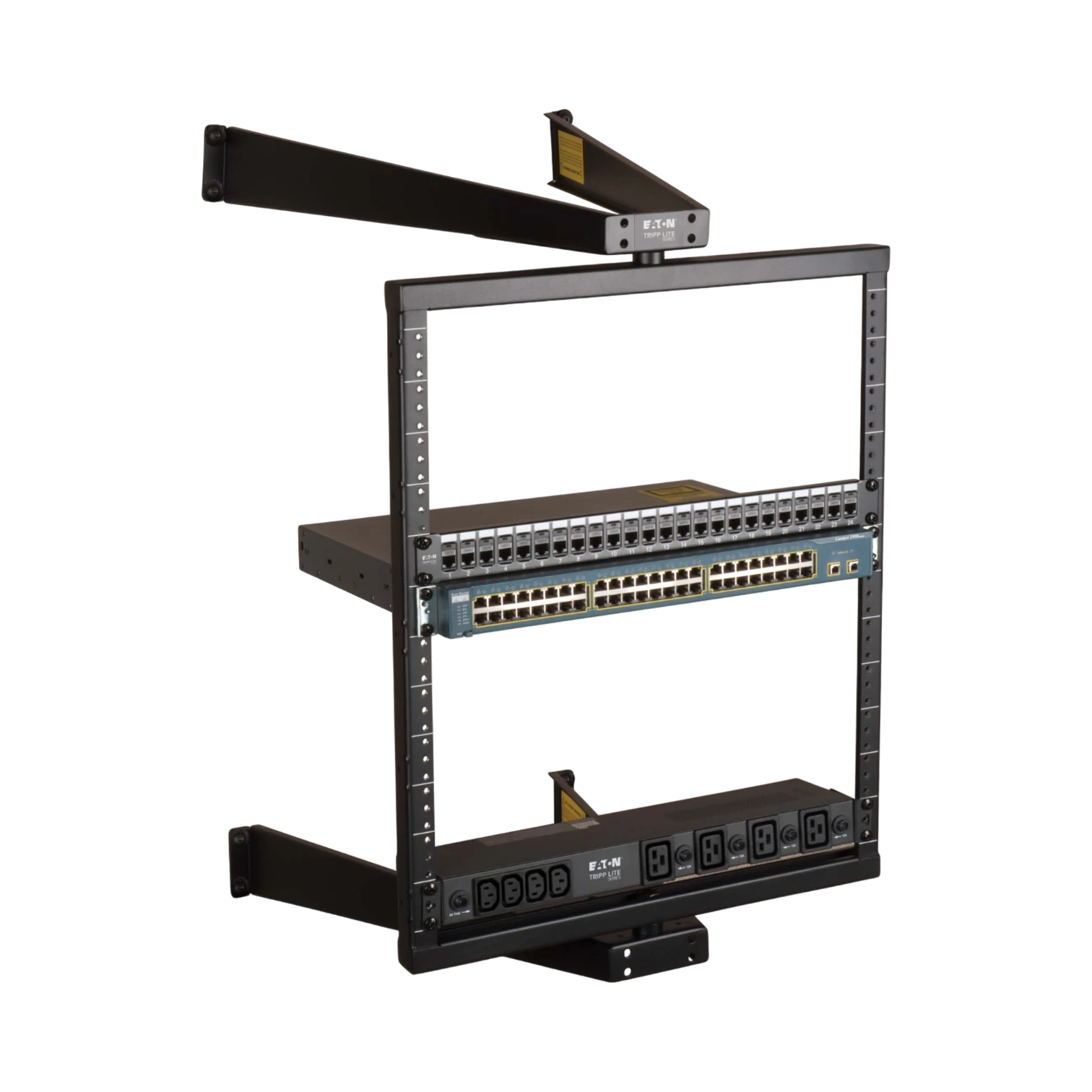 Tripp Lite SmartRack 12U Flat-Pack Low-Profile Switch-Depth Wall-Mount Pivoting 2-Post Open Frame Rack — Being Shipped