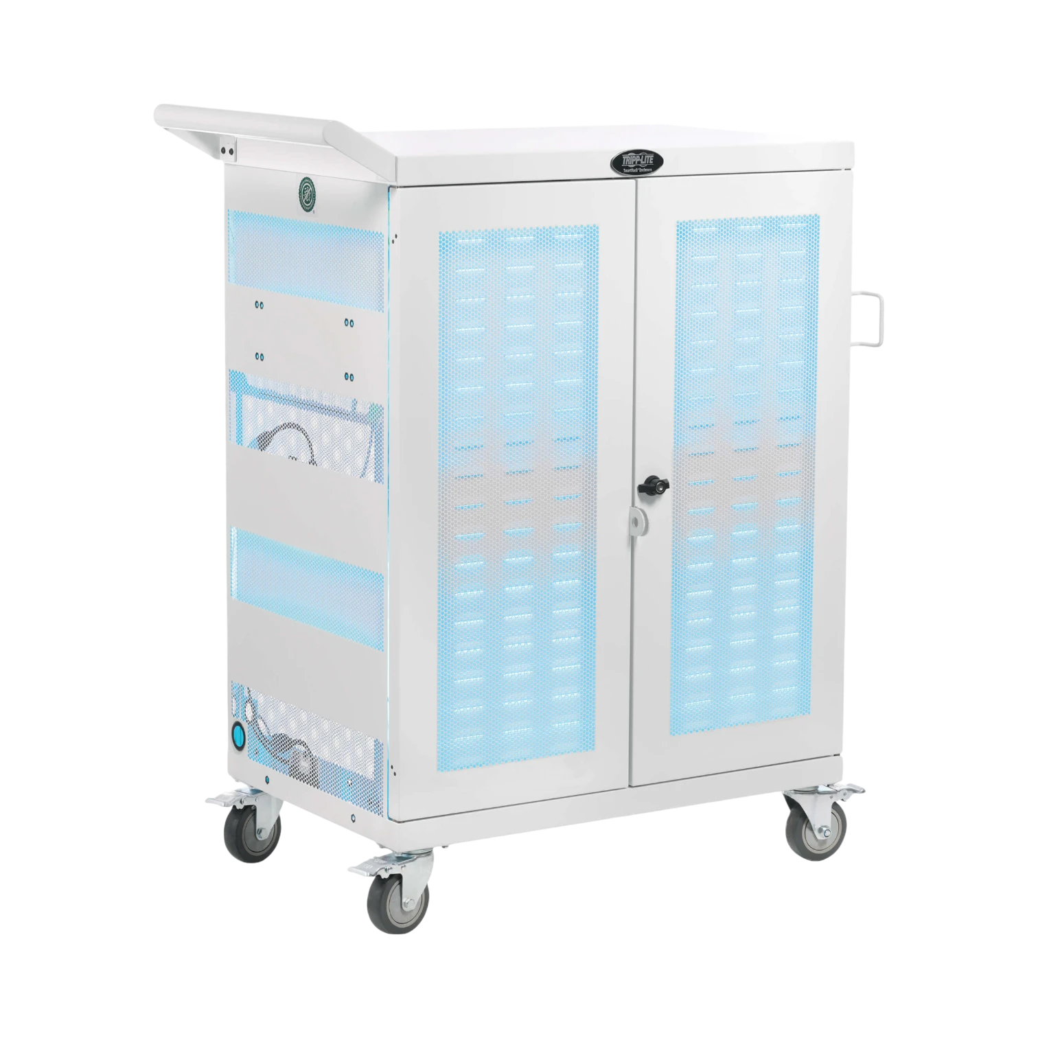 Tripp Lite Safe-IT Multi-Device UV Charging Cart, Hospital-Grade, 32 AC Outlets, White — Being Shipped