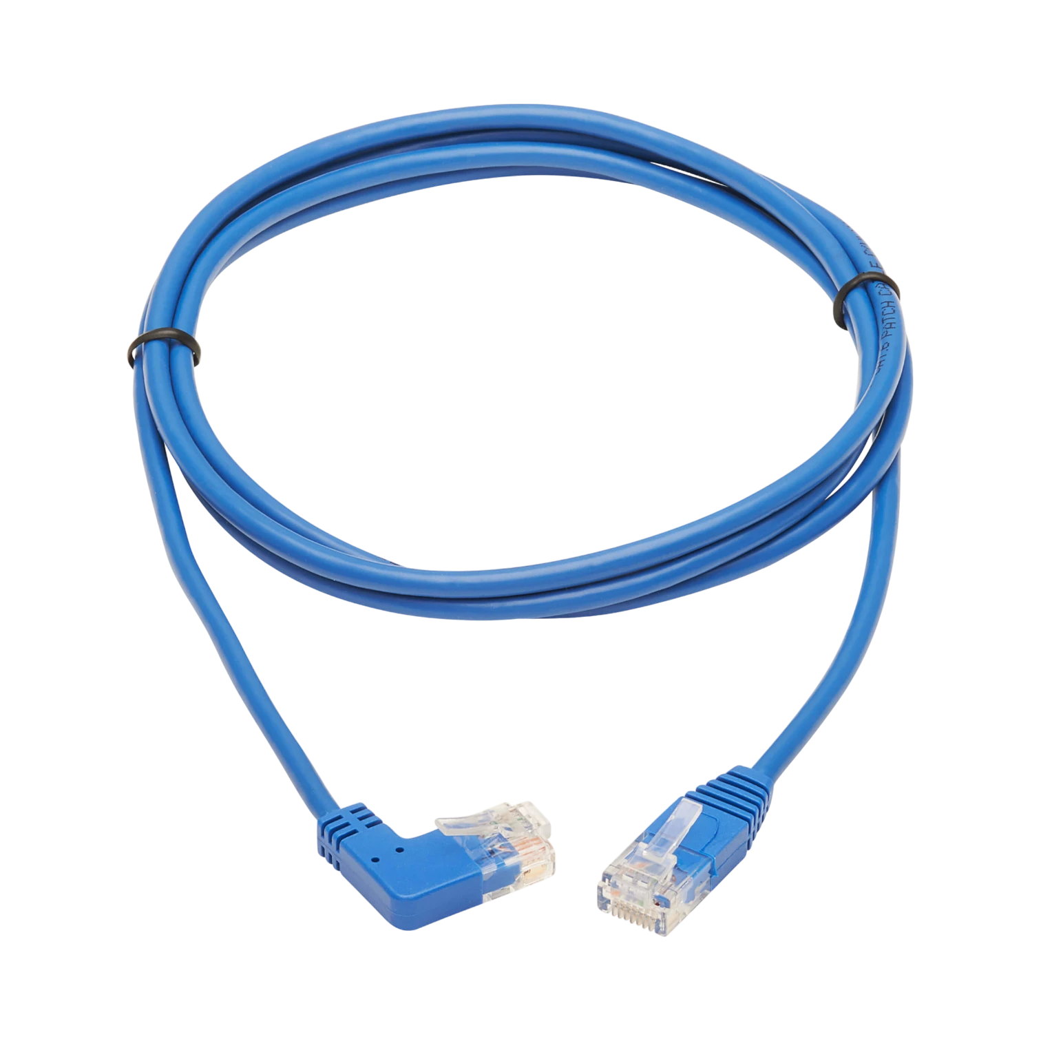 Tripp Lite Right-Angle Cat6 Gigabit Molded Slim UTP Ethernet Cable (RJ45 Right-Angle M to RJ45 M), Blue, 7 ft. (2.13 m) — Being Shipped