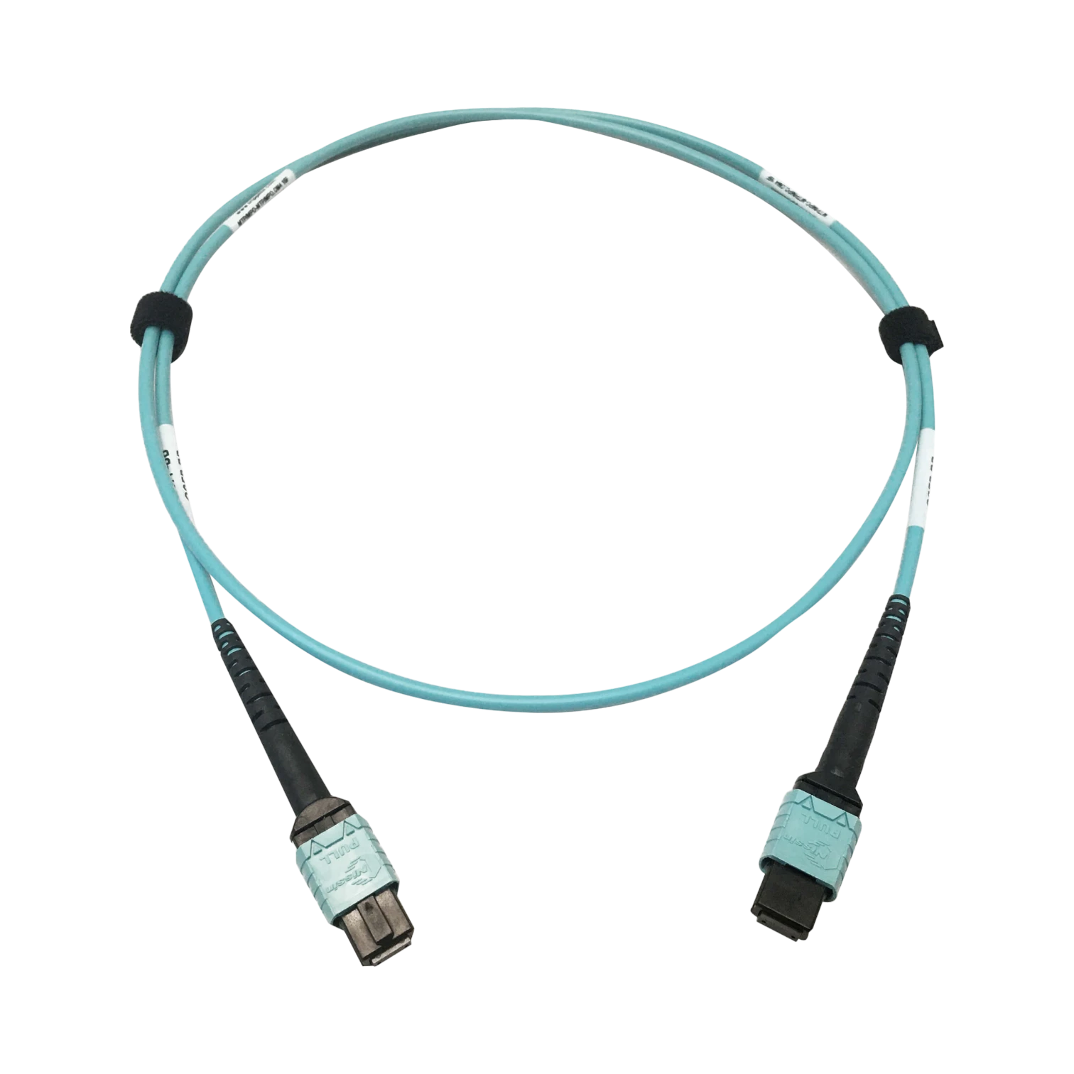 Tripp Lite 400G Multimode 50/125 OM4 Plenum-Rated Fiber Optic Cable, 24F MTP/MPO-PC (F/F), Aqua, 1 m — Being Shipped