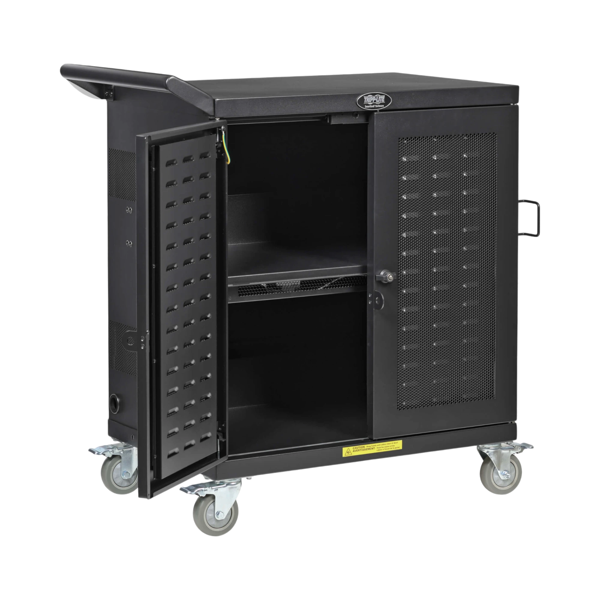 Tripp Lite Safe-IT UV Locking Storage Cart for Mobile Devices and AV Equipment, Black — Being Shipped