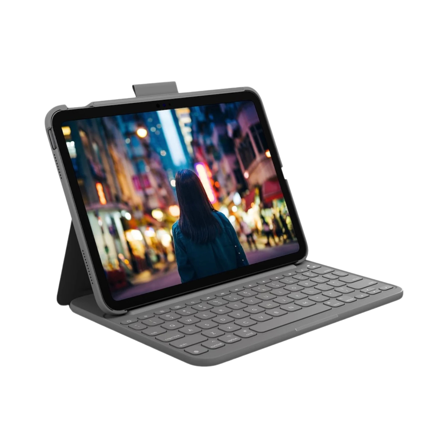 Logitech Slim Folio Protective Bluetooth Keyboard Case for 10.9" iPad 10th Gen (Oxford Gray) — Being Shipped