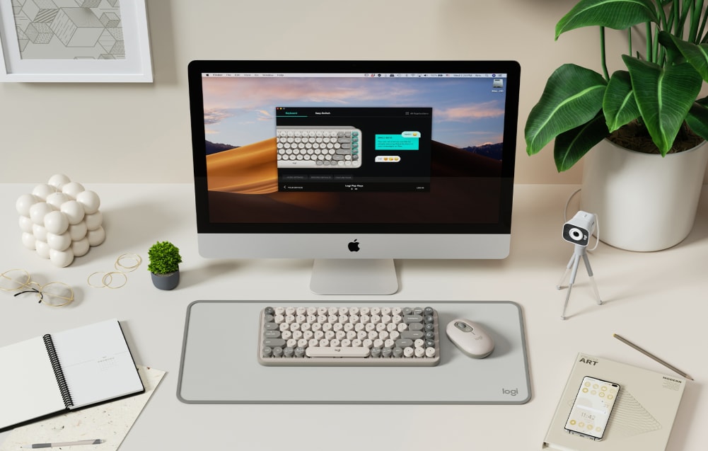 Logitech POP Keys Wireless Bluetooth Mechanical Keyboard (Mist) — Being Shipped