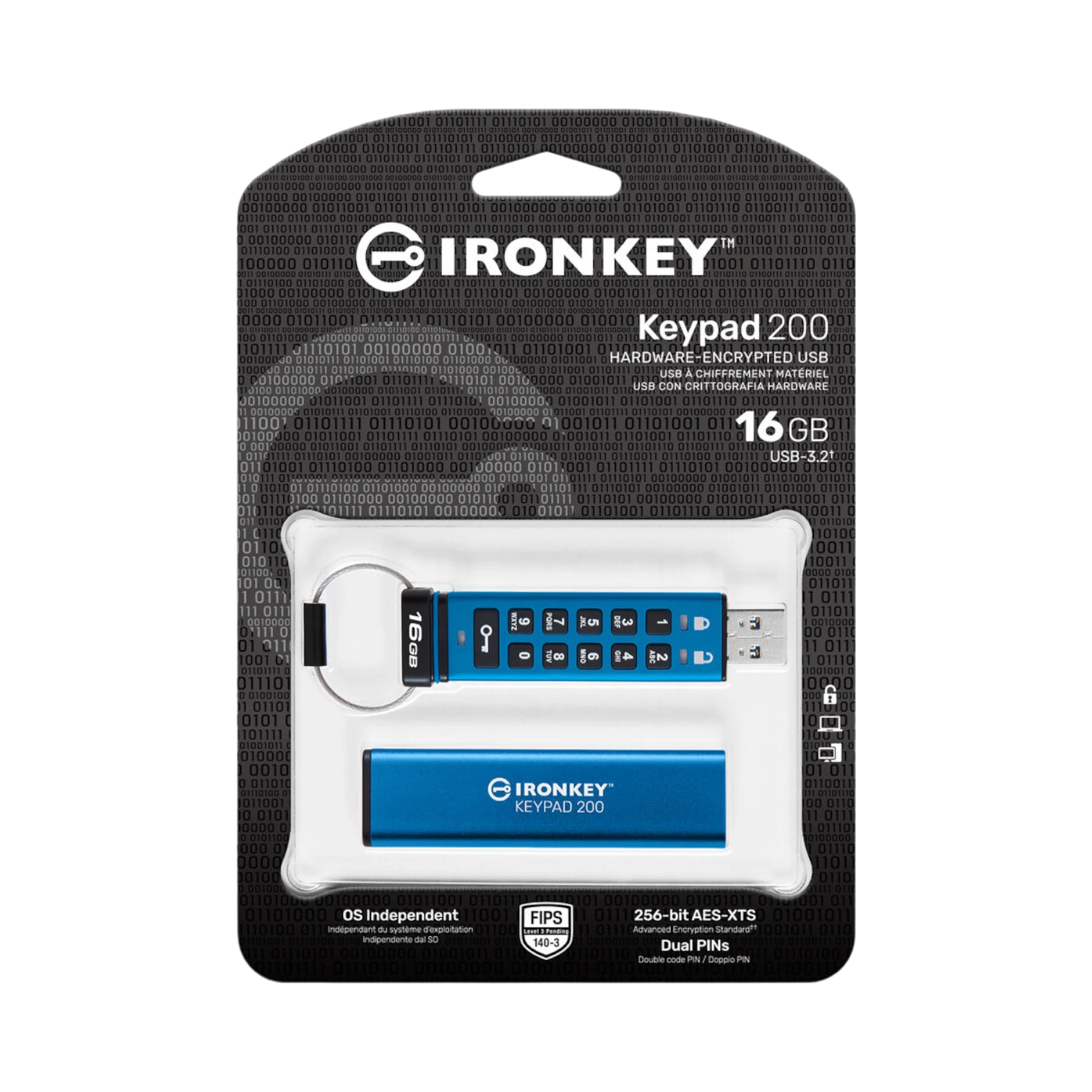 Kingston IronKey Keypad 200 USB-A 3.2 Gen 1 16GB Flash Drive — Being Shipped