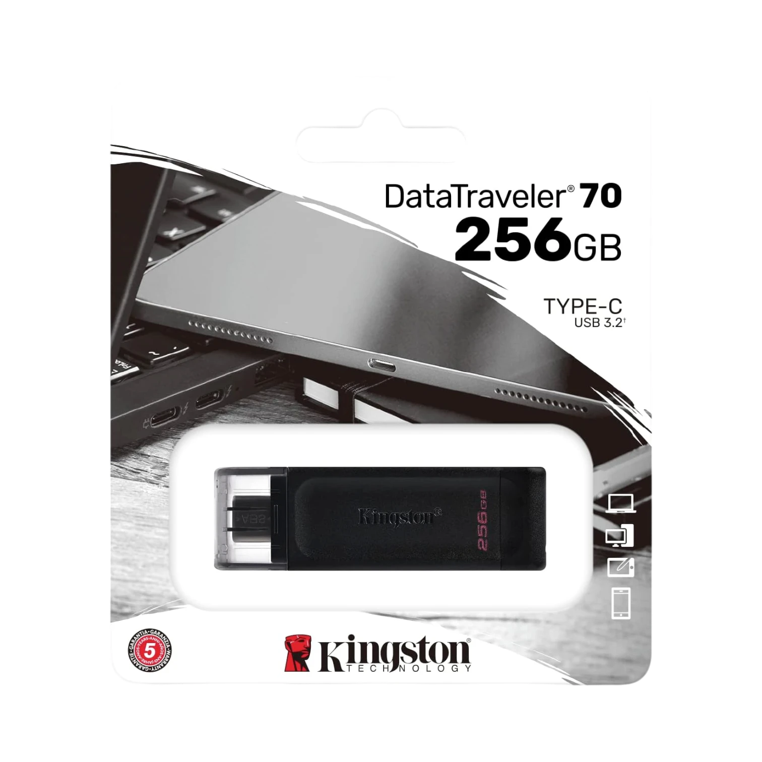 Kingston DataTraveler 70 USB 3.2 Gen 1 Type-C 256GB Flash Drive — Being Shipped