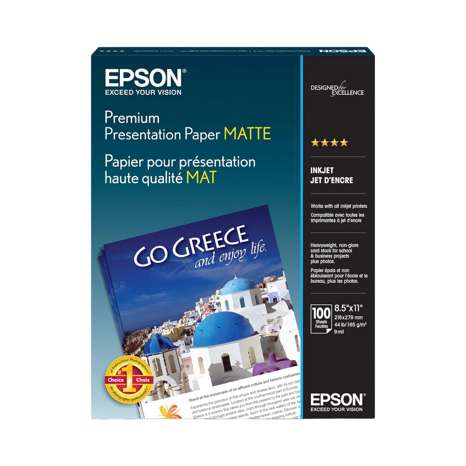 Epson Premium Presentation Paper Matte (8.5 x 11", 100 Sheets) — Being Shipped