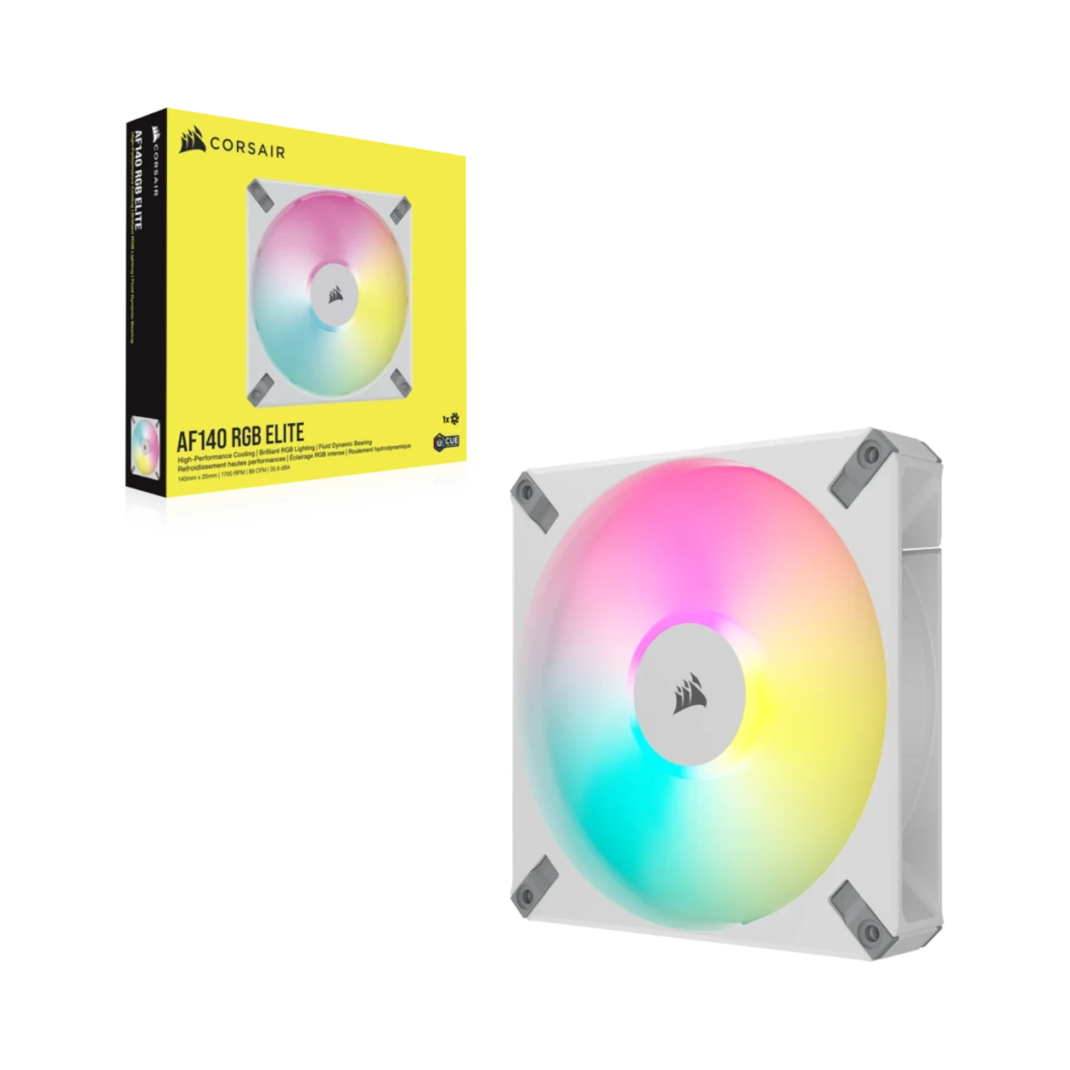 CORSAIR iCUE AF140 RGB ELITE 140mm PWM Fan (White) — Being Shipped