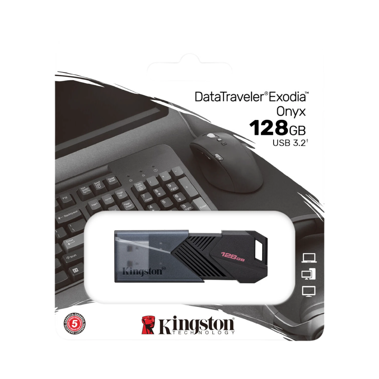 Kingston DataTraveler Exodia Onyx Thumb 128GB Flash Drive — Being Shipped