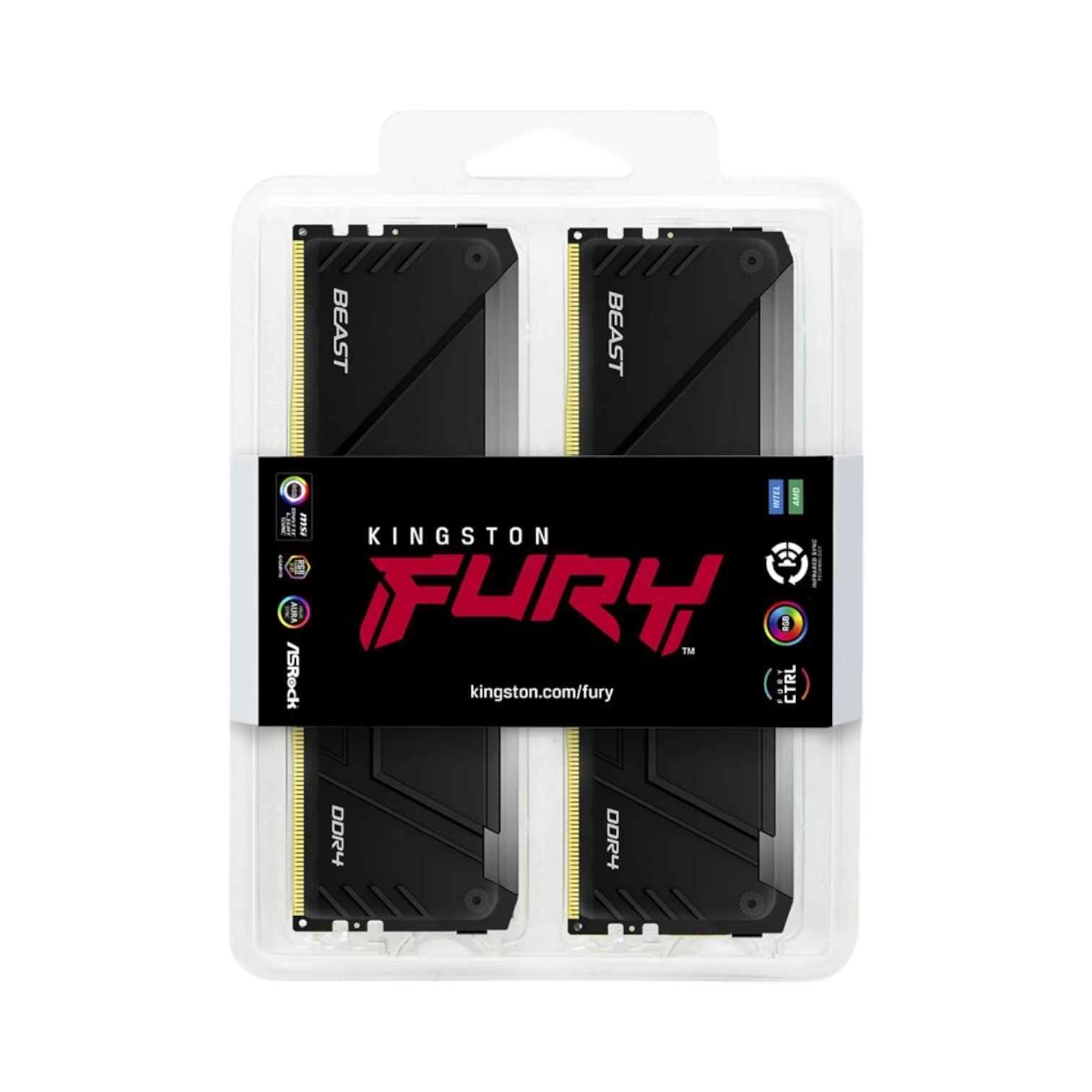 Kingston FURY Beast 64GB DDR4 3200MT/s RGB Desktop Memory Kit (2 x 32GB) — Being Shipped