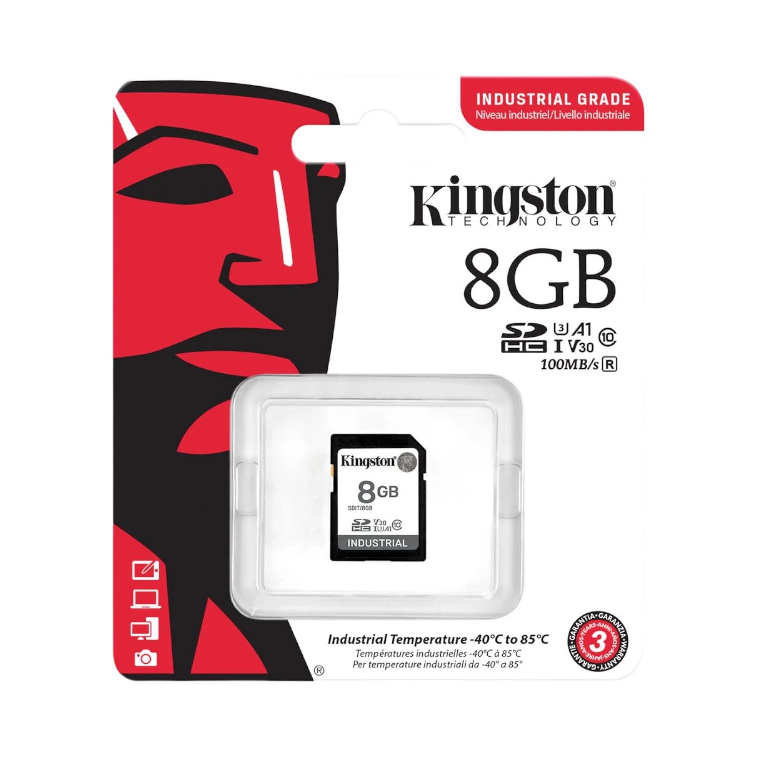 Kingston Industrial 8GB UHS-I SDHC Memory Card — Being Shipped