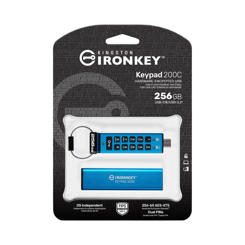 Kingston IronKey Keypad 200 USB-C 3.2 Gen 1 256GB Flash Drive — Being Shipped