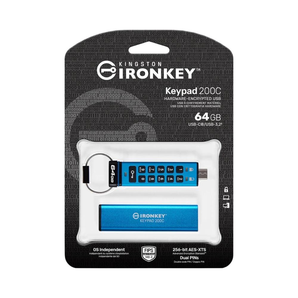 Kingston 64GB IronKey Keypad 200 USB-C 3.2 Gen 1 64GB Flash Drive — Being Shipped