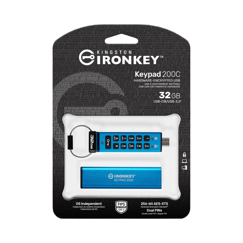 Kingston IronKey Keypad 200 USB-C 3.2 Gen 1 32GB Flash Drive — Being Shipped