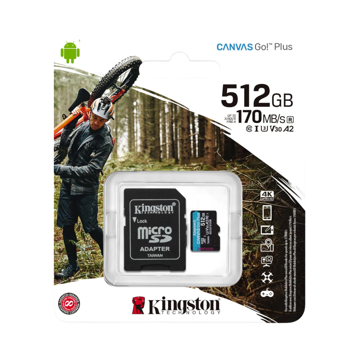 Kingston Canvas Go! Plus 512GB UHS-I microSDXC Memory Card with SD Adapter — Being Shipped