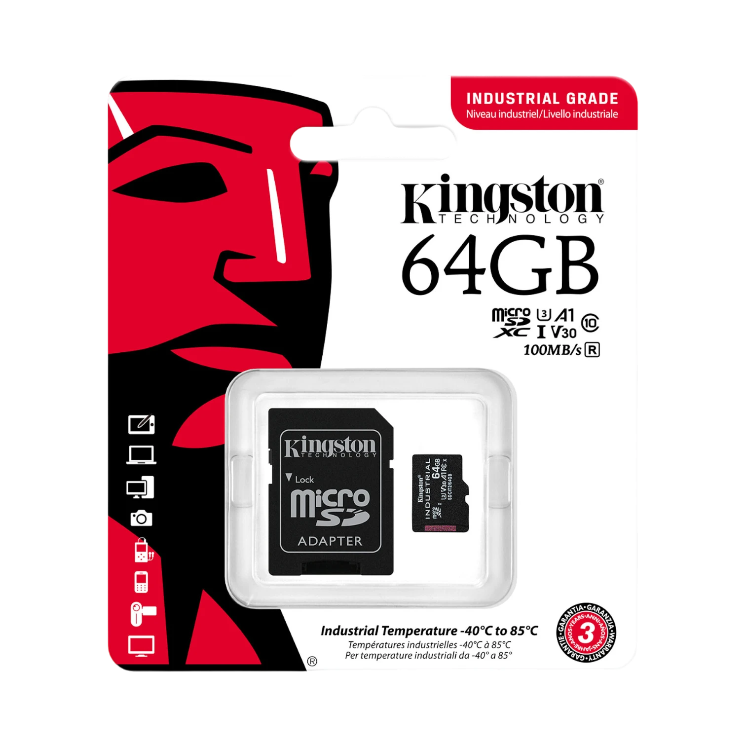 Kingston Industrial UHS-I 64GB microSDXC Memory Card with SD Adapter — Being Shipped