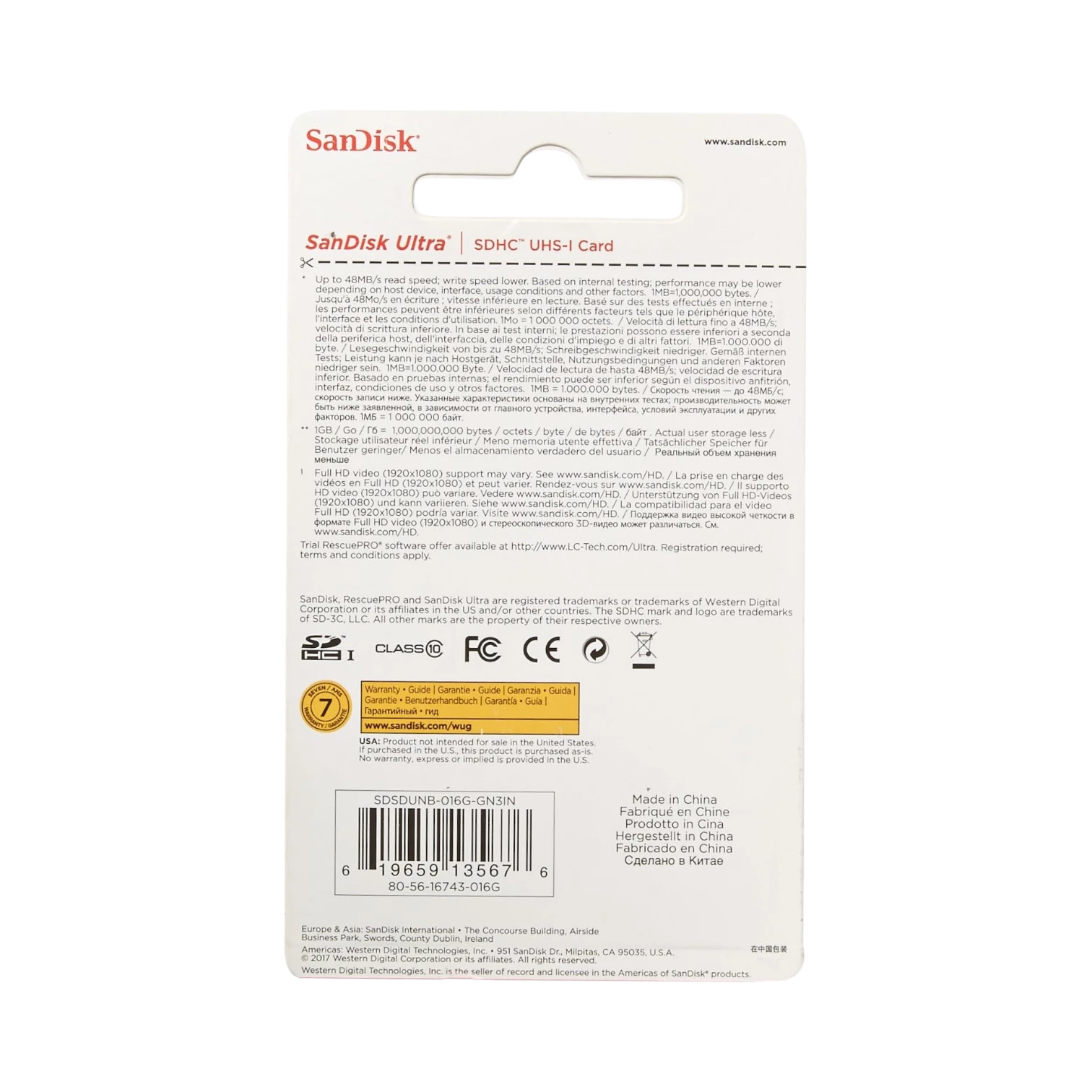 SanDisk Ultra 16GB SDHC Memory Card UHS-I Class 10 — Being Shipped