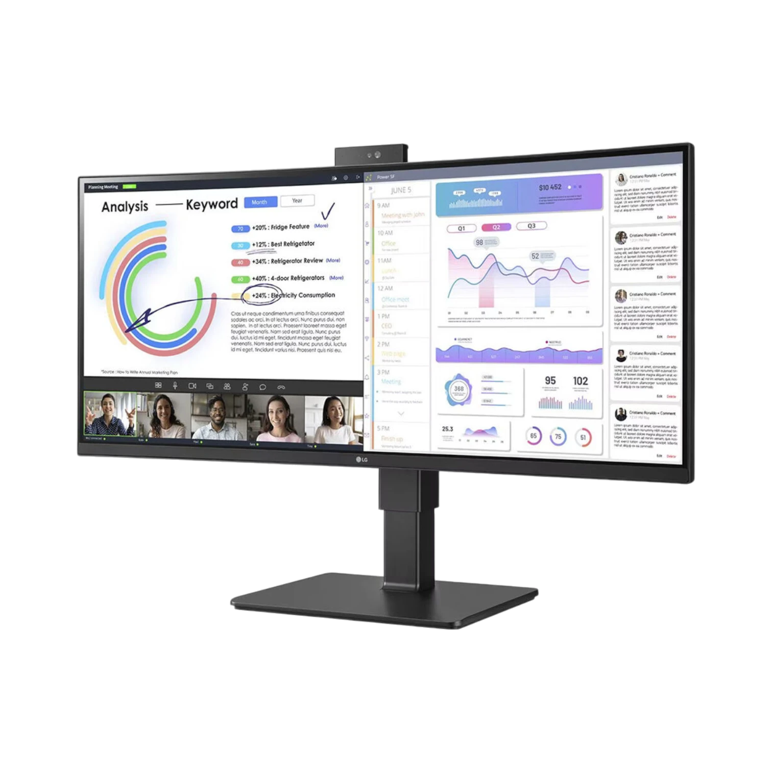 LG 34BQ77QC-B 34" WQHD UltraWide Curved Monitor with Webcam — Being Shipped