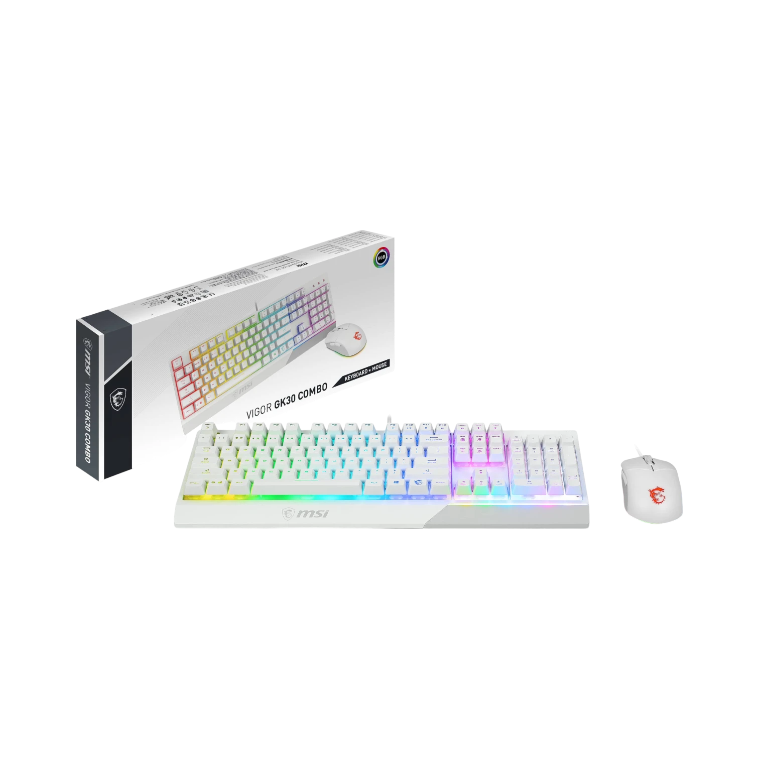 MSI Vigor GK30 Gaming Keyboard & Mouse Combo (White) — Being Shipped