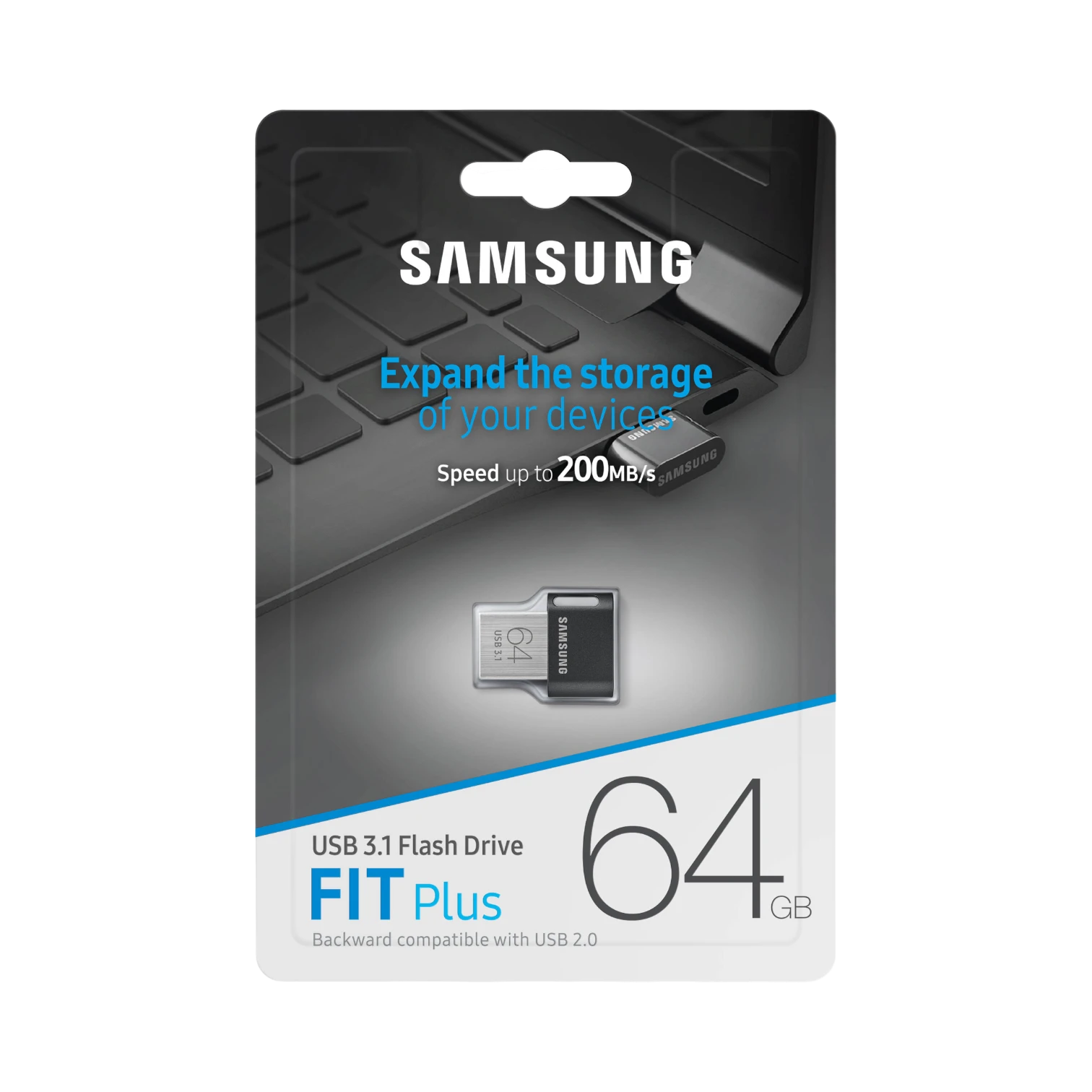 Samsung 64GB FIT Plus USB 3.1 Flash Drive (Black/Silver) — Being Shipped