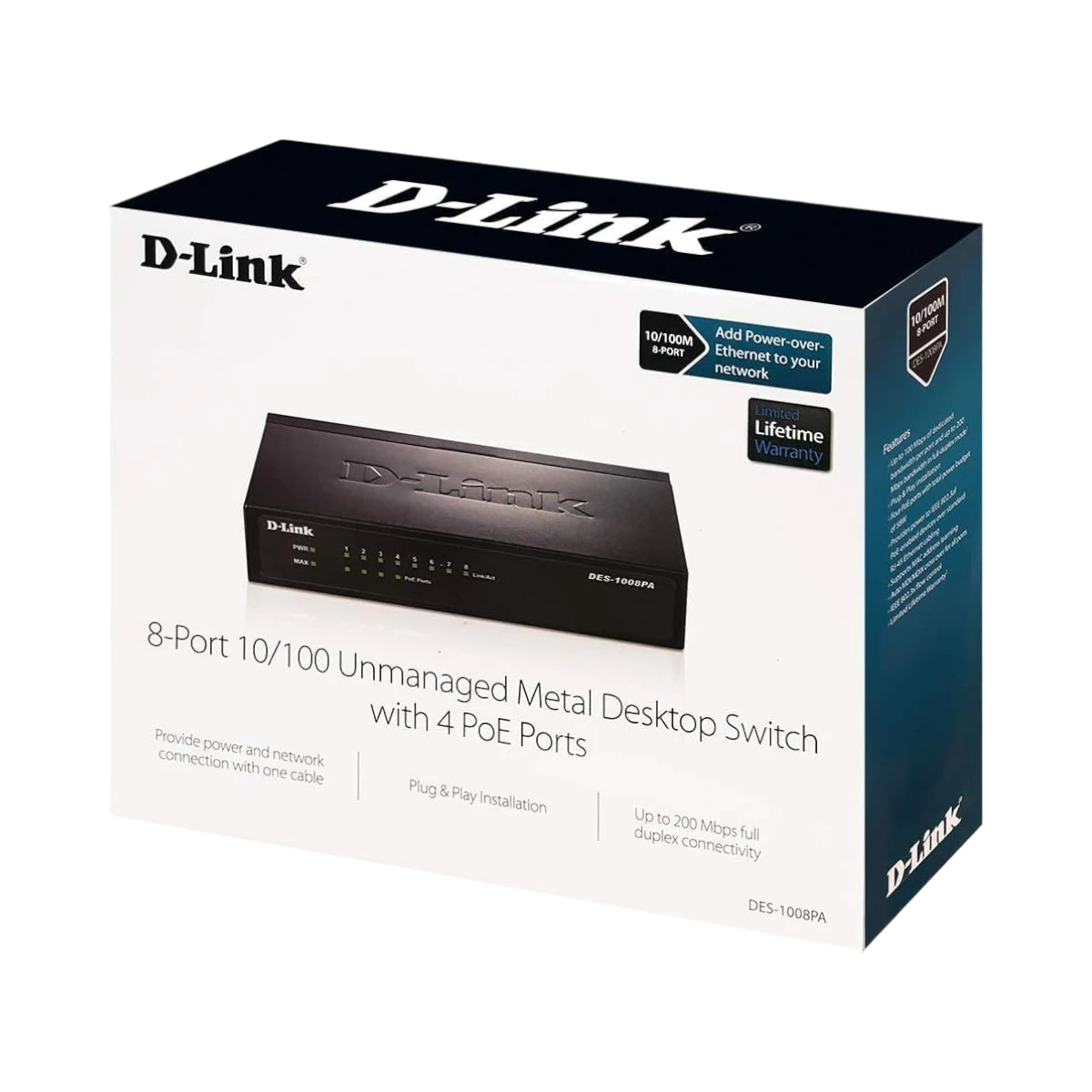 D-Link 8-Port Fast Ethernet PoE Unmanaged Desktop Switch — Being Shipped