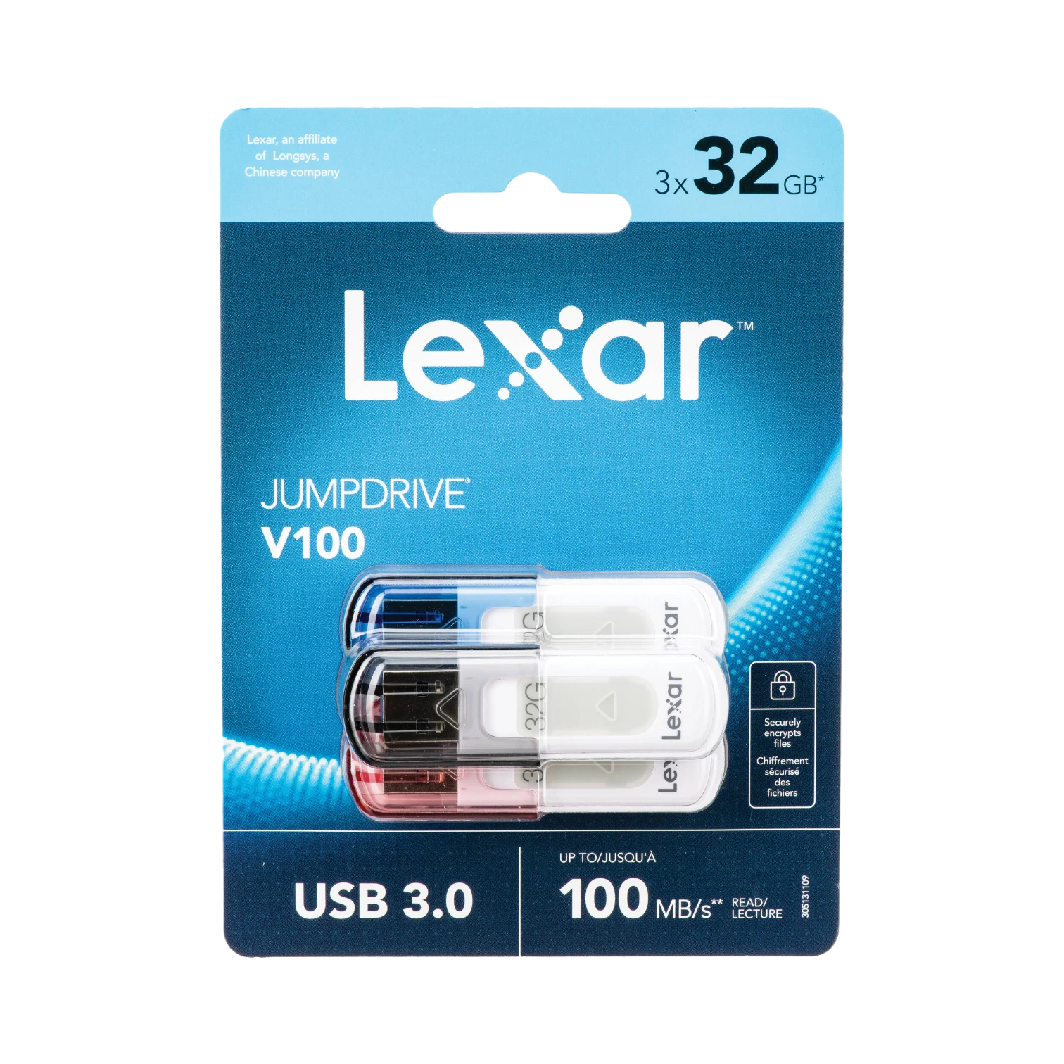 Lexar JumpDrive V100 USB 3.0 Flash 32GB Drive (3-Pack, Gray/Pink/Blue) — Being Shipped