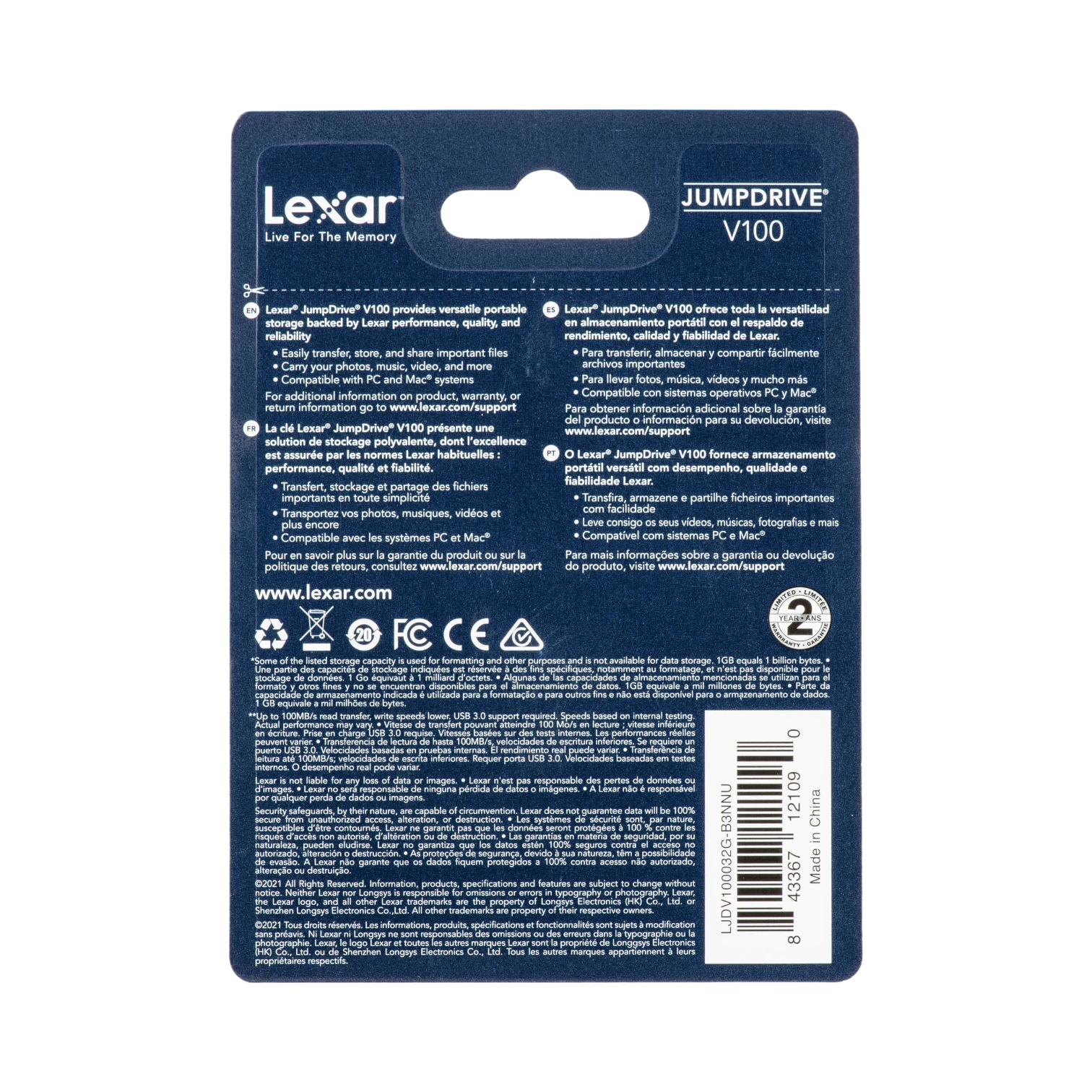 Lexar JumpDrive V100 USB 3.0 Flash 32GB Drive (3-Pack, Gray/Pink/Blue) — Being Shipped