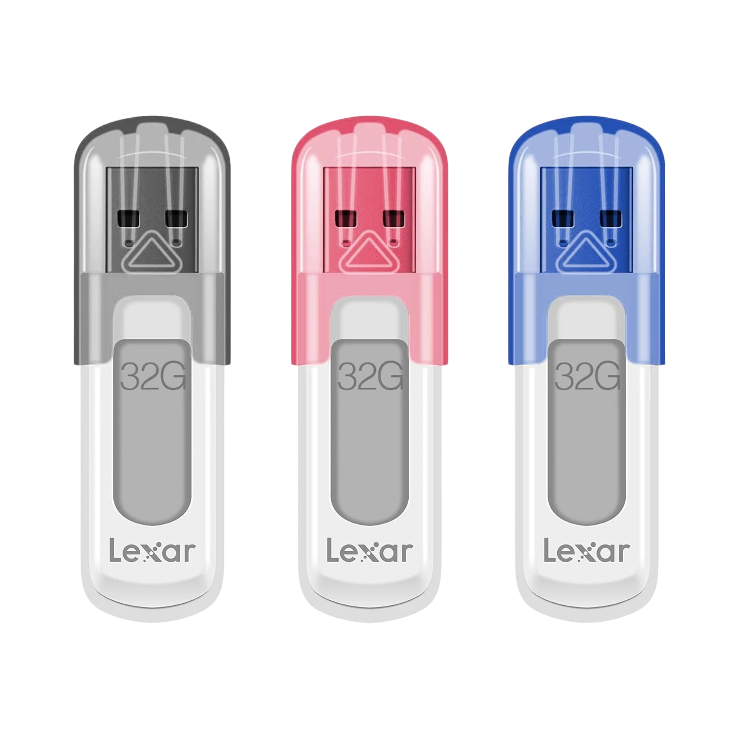 Lexar JumpDrive V100 USB 3.0 Flash 32GB Drive (3-Pack, Gray/Pink/Blue) — Being Shipped