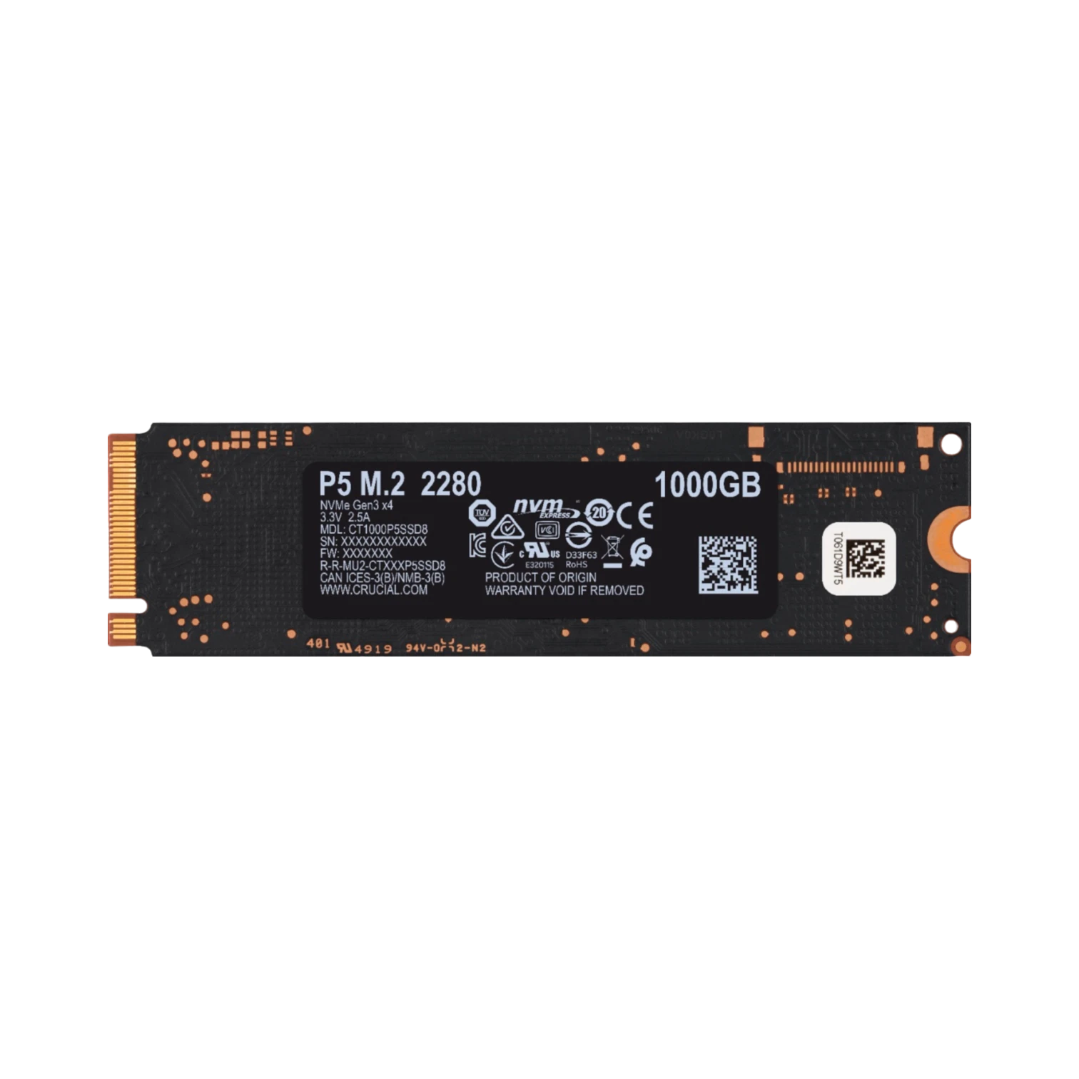 Crucial P5 1TB NVMe PCIe Gen 3 x4 Internal SSD — Being Shipped