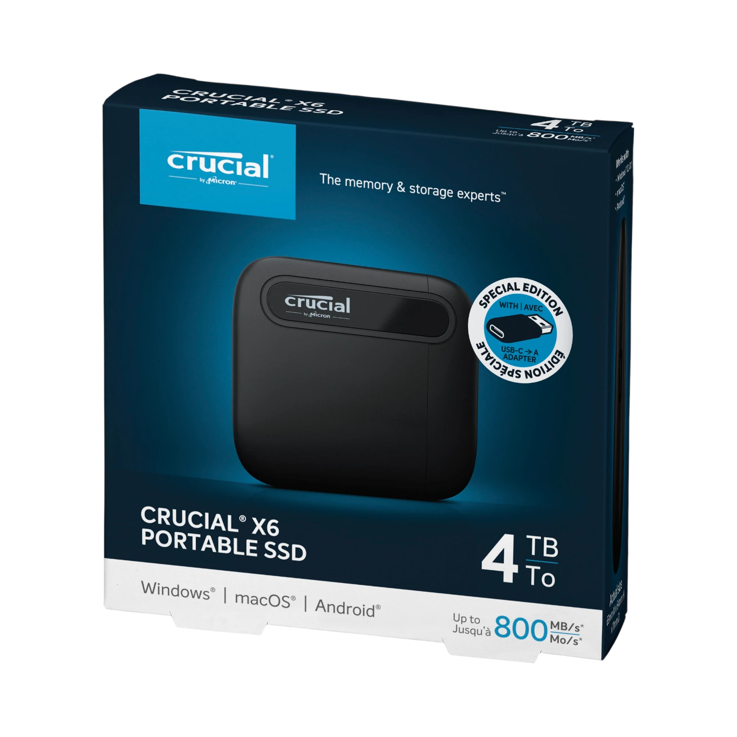 Crucial X6 SE 4TB USB-C/USB-A Portable SSD (Black) — Being Shipped