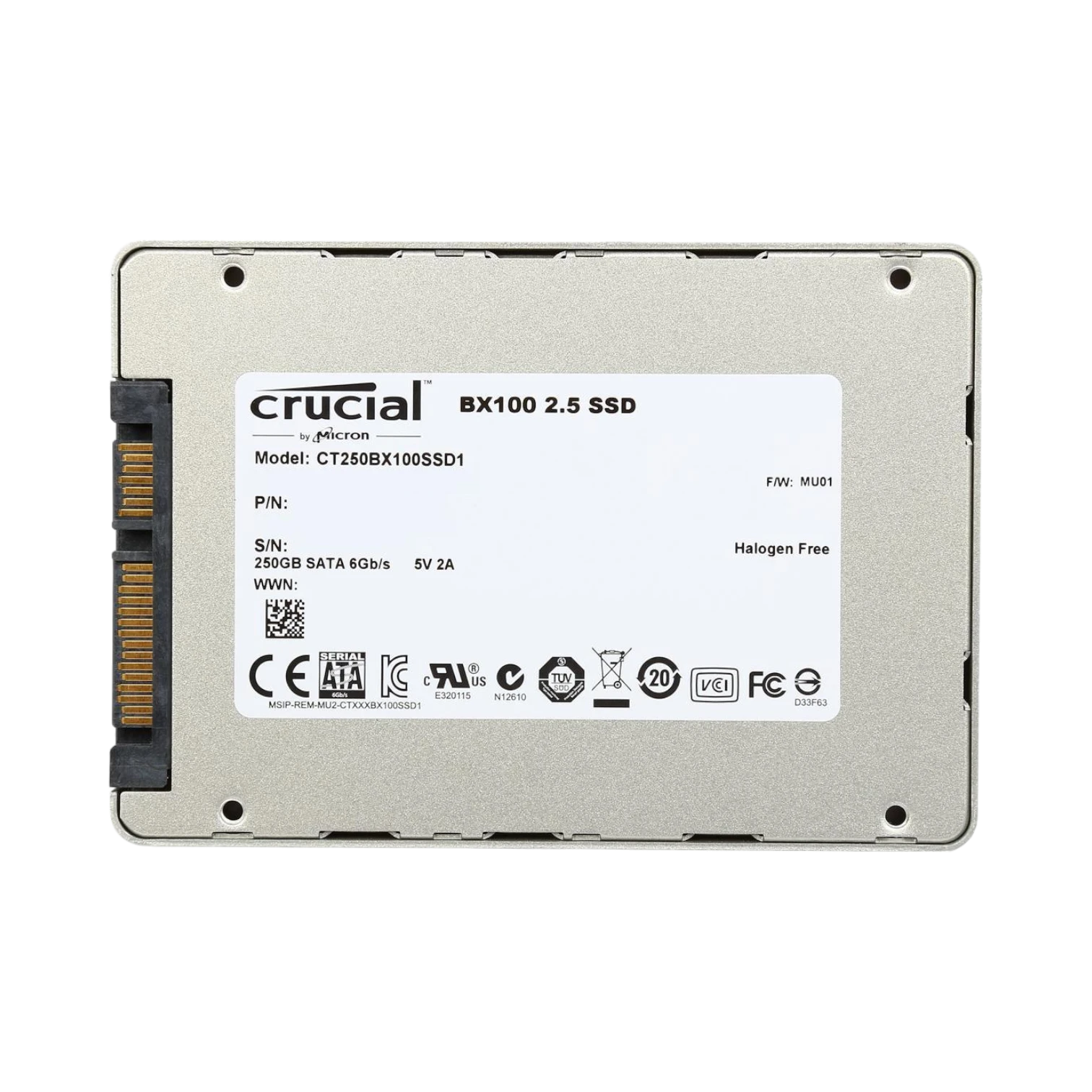 Crucial BX100 250GB 2.5" SATA 6Gb/s Internal SSD — Being Shipped