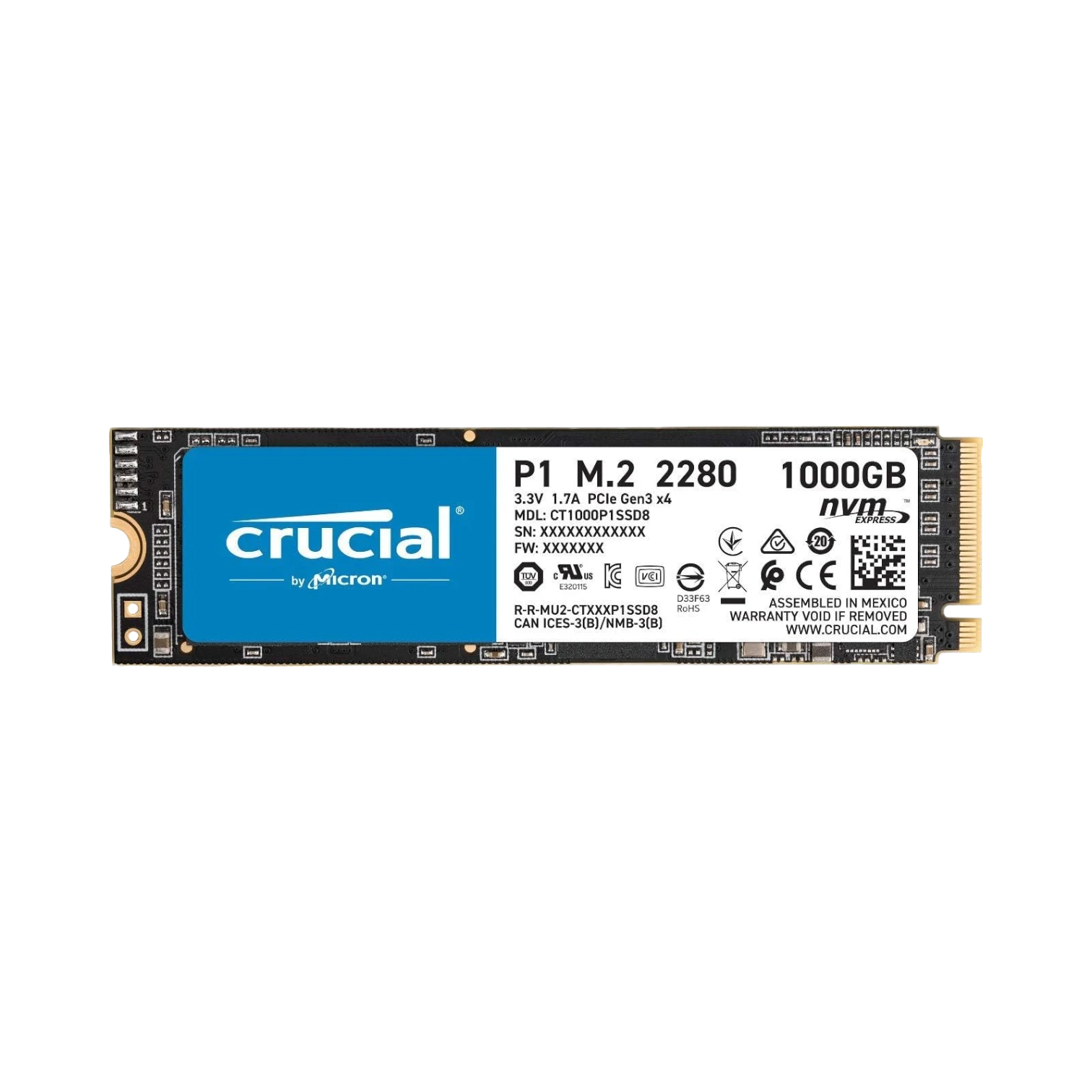 Crucial P1 1TB 2000MB/s NVMe M.2 Internal SSD — Being Shipped