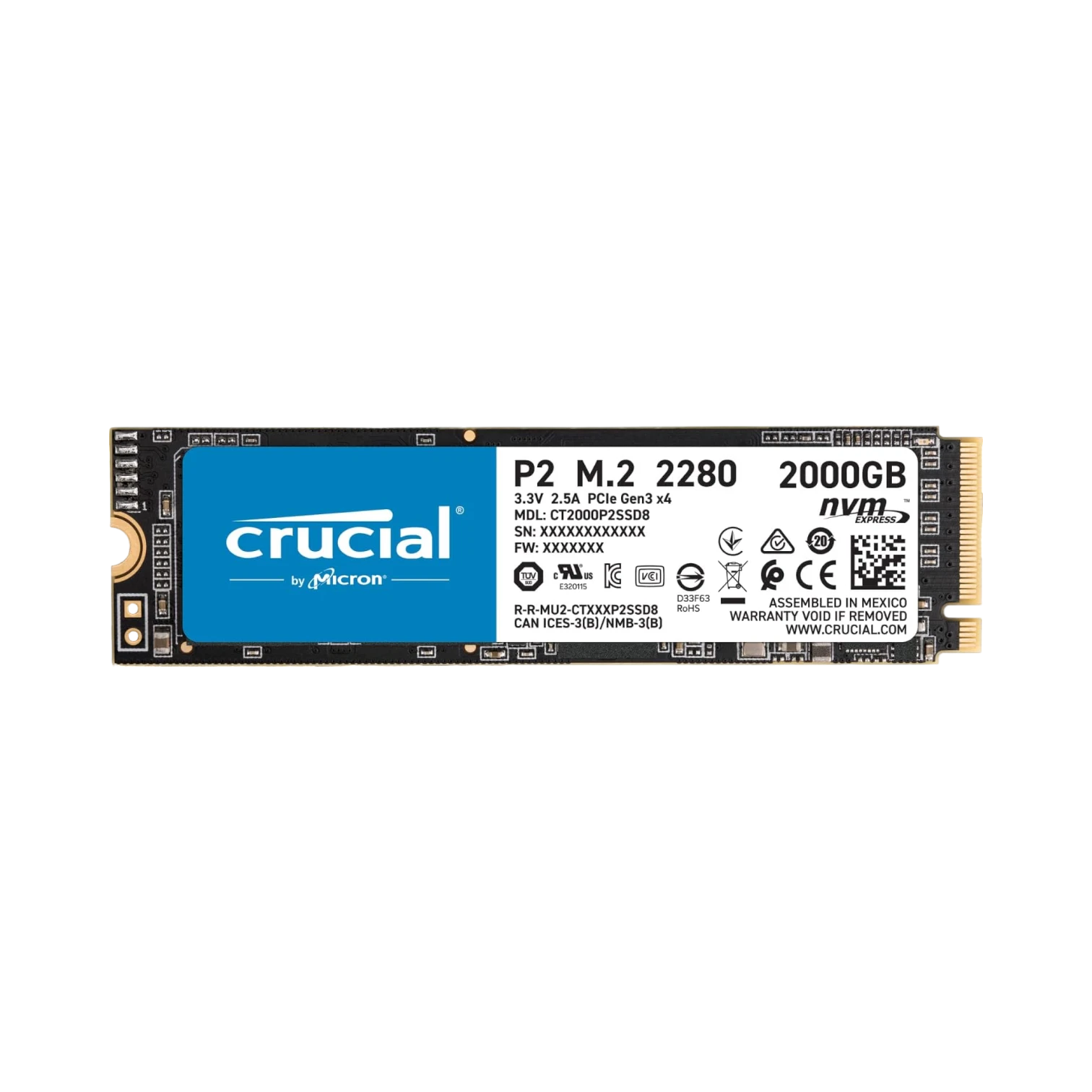 Crucial P2 2TB NVMe PCIe M.2 Internal SSD — Being Shipped