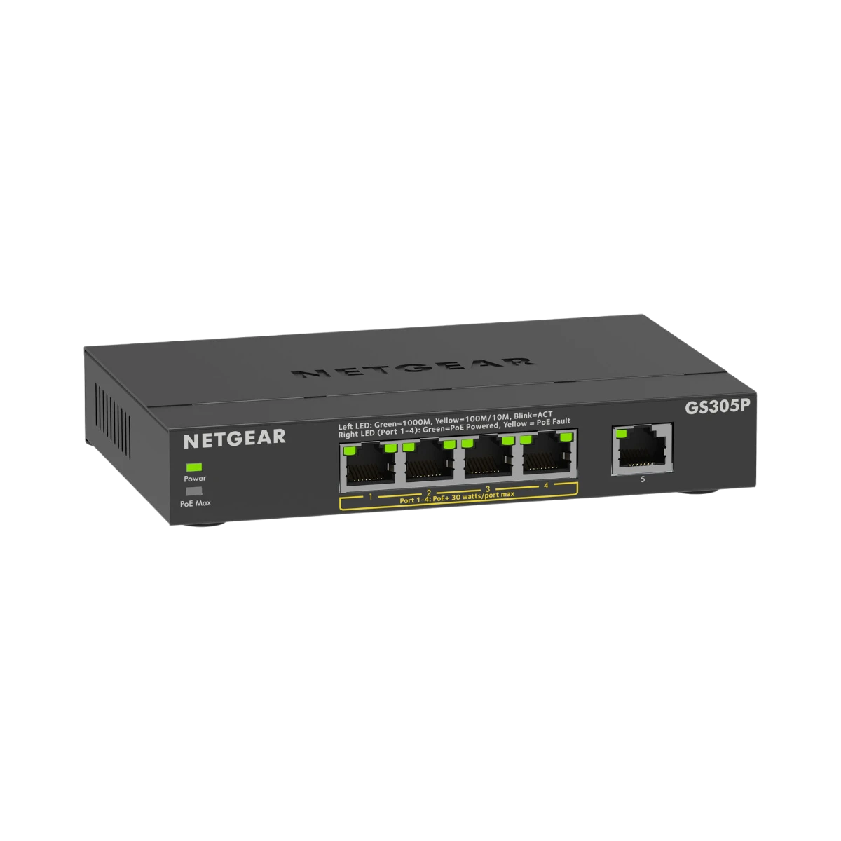 NETGEAR GS305P 5-Port Gigabit PoE+ Compliant Unmanaged Network Switch — Being Shipped