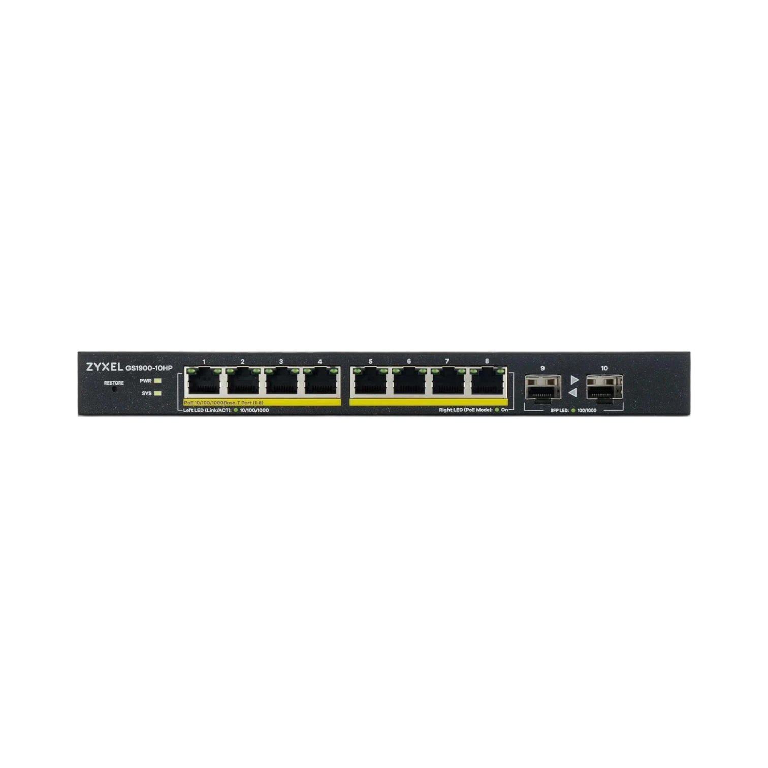 Zyxel 10-Port PoE Managed Switch Gigabit Ethernet Smart with 8x PoE+ — Being Shipped