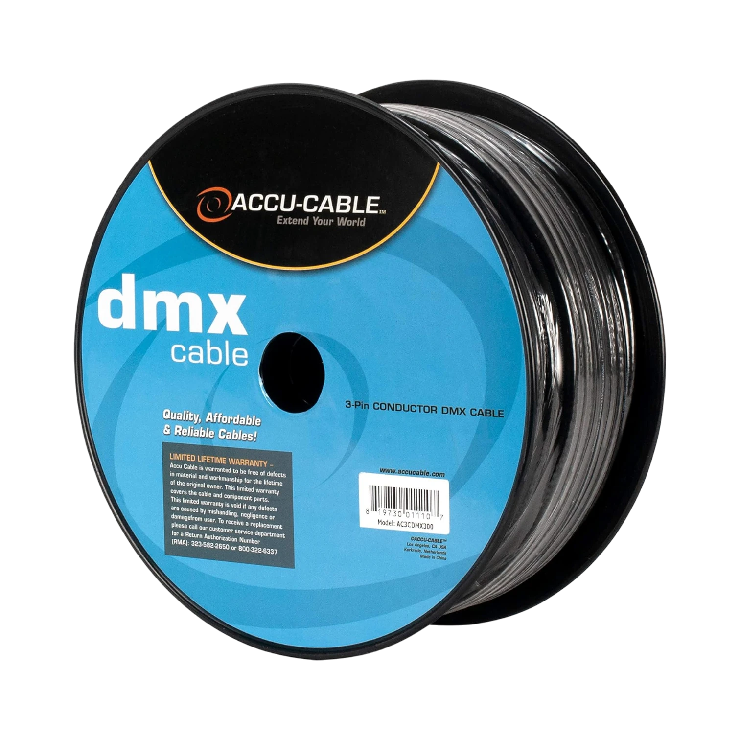 ADJ Accu-Cable 3-Pin DMX Cable Spool 300' — Being Shipped