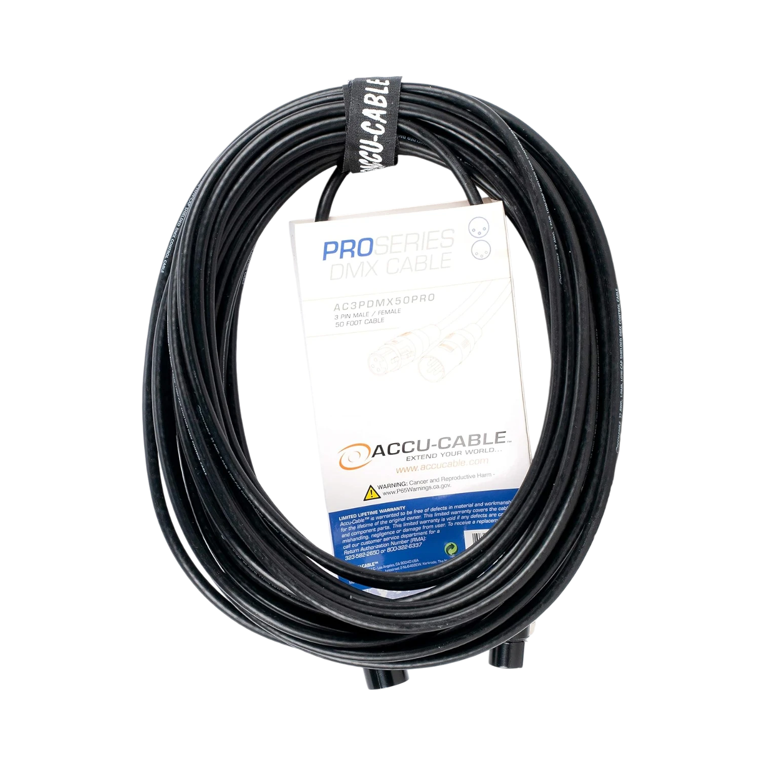 ADJ Pro Series 50ft DMX Cable 3-Pin Male to Female — Being Shipped