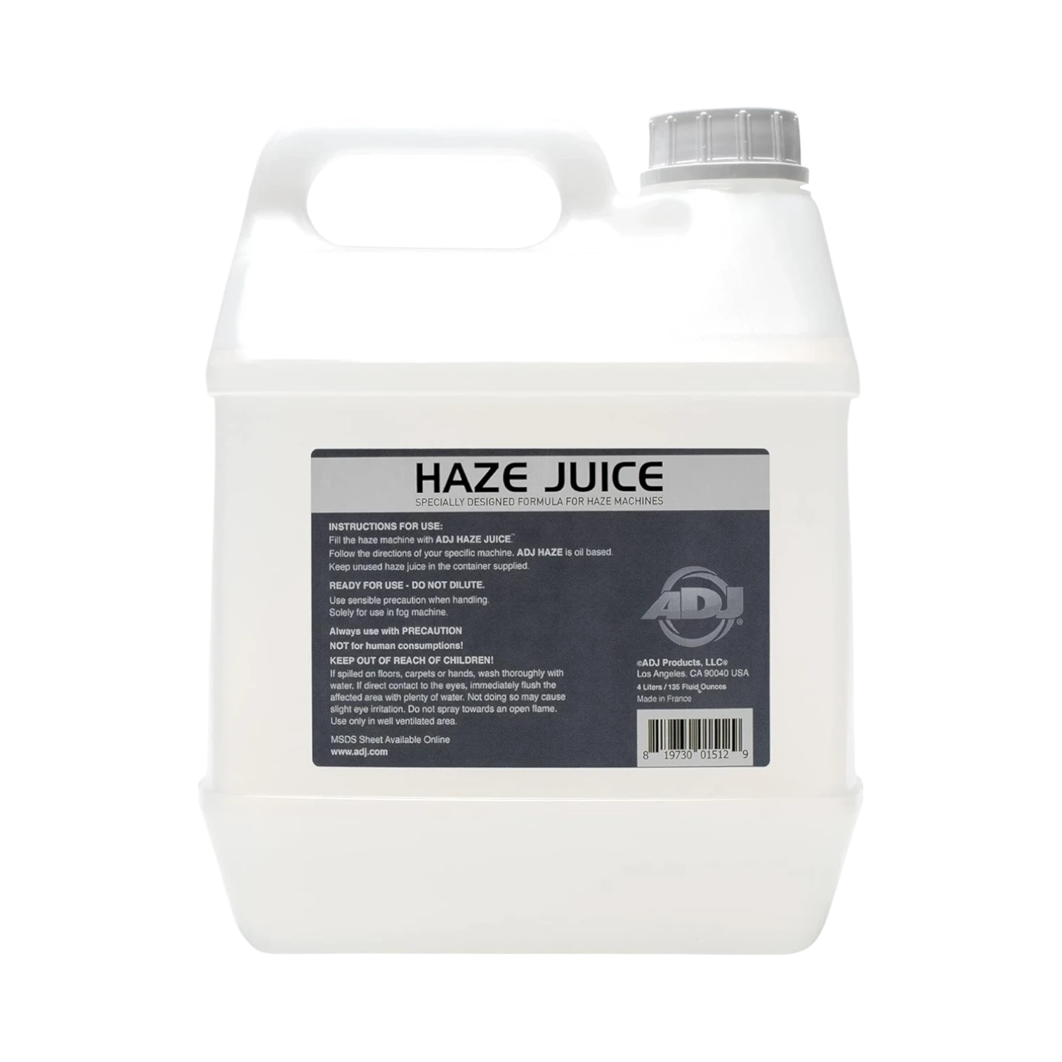 ADJ Haze/G 1 Gallon Liquid for Heaterless Haze Generator — Being Shipped