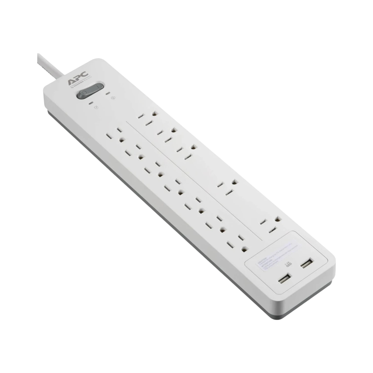 APC 12-Outlet Surge Protector with USB Charging (White) — Being Shipped