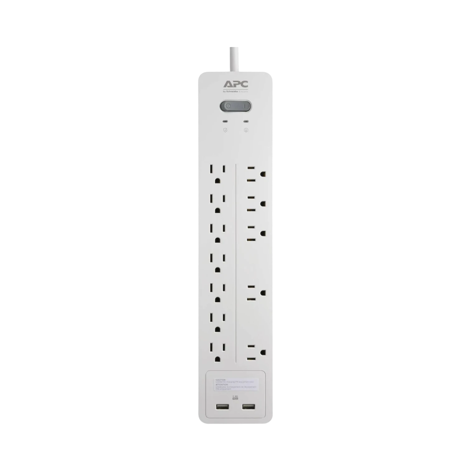 APC 12-Outlet Surge Protector with USB Charging (White) — Being Shipped