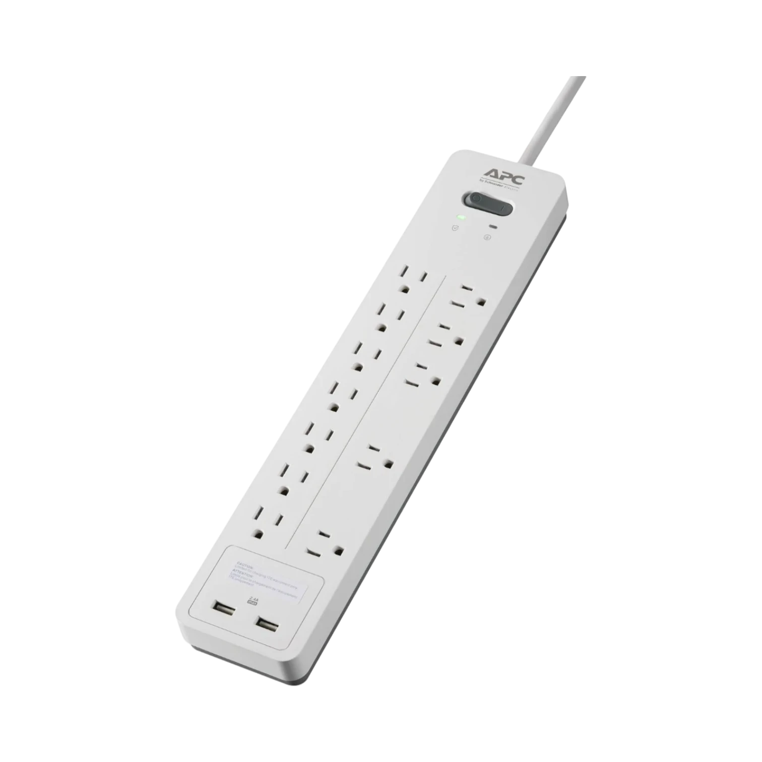 APC 12-Outlet Surge Protector with USB Charging (White) — Being Shipped