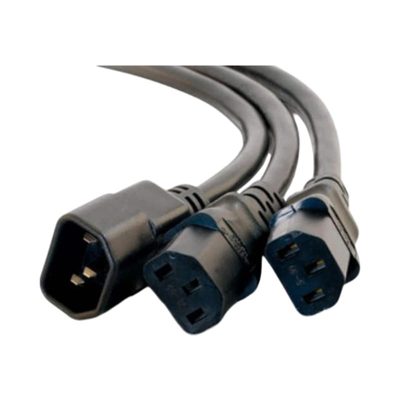 C2G 6ft 16 AWG Power Cord Splitter 1 to 2 Black — Being Shipped