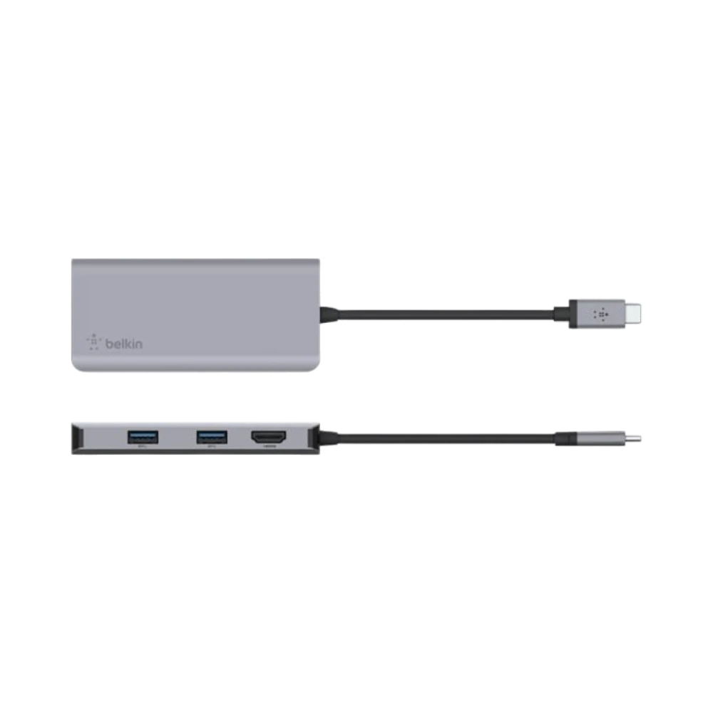 Belkin USB-C 5-in-1 Multiport Adapter Hub (Grey) — Being Shipped