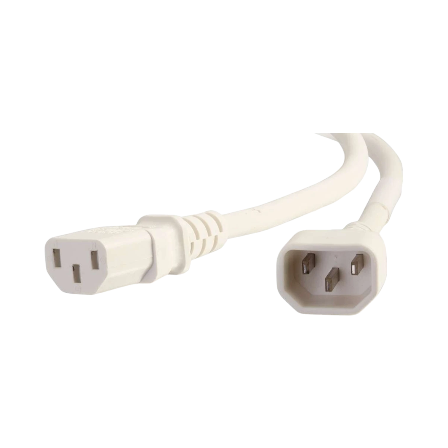 C2G 1ft Power Cord 18AWG IEC320C14 to C13 (White) — Being Shipped