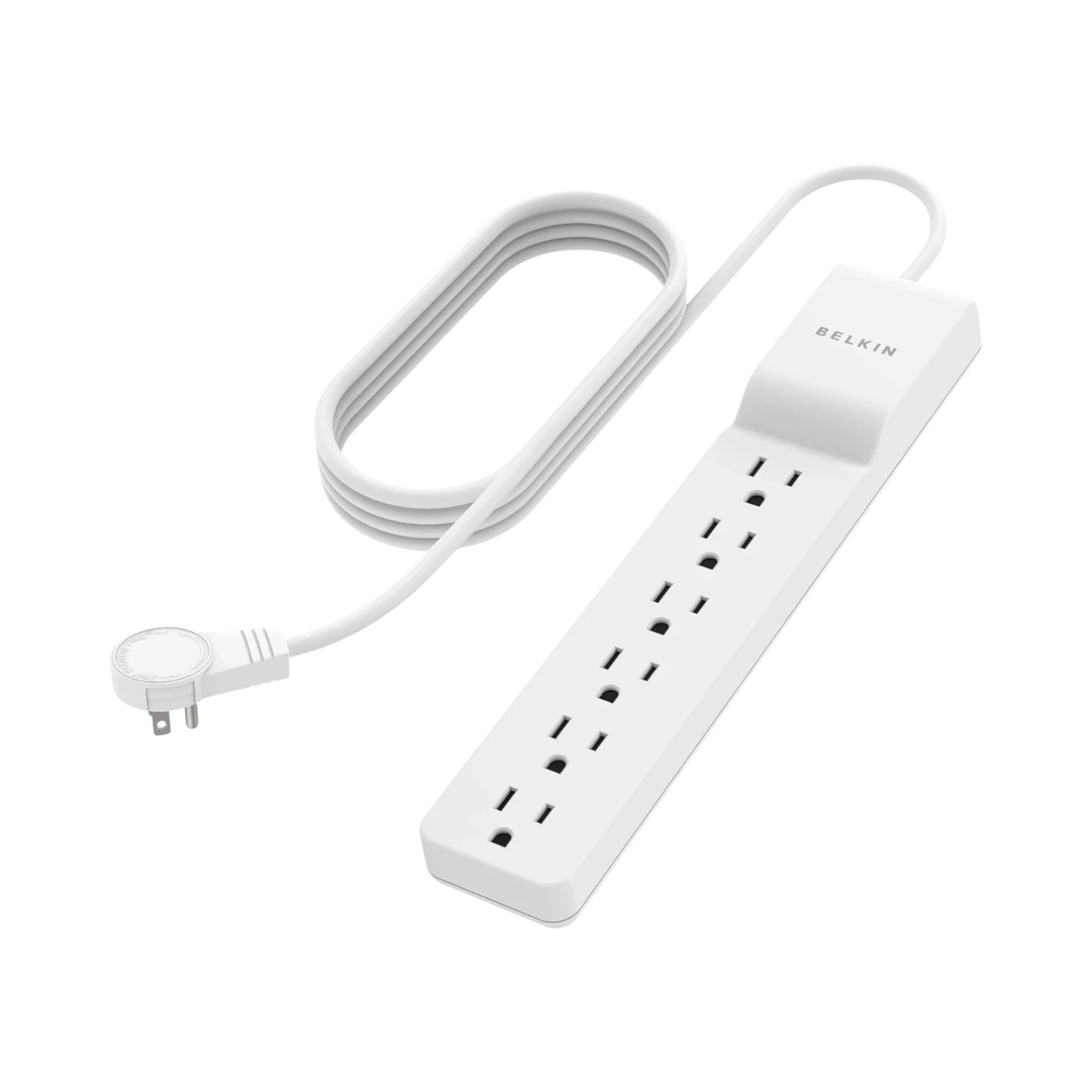 Belkin 6-Outlet Surge Protector with Rotating Plug 6ft Cord (White) — Being Shipped