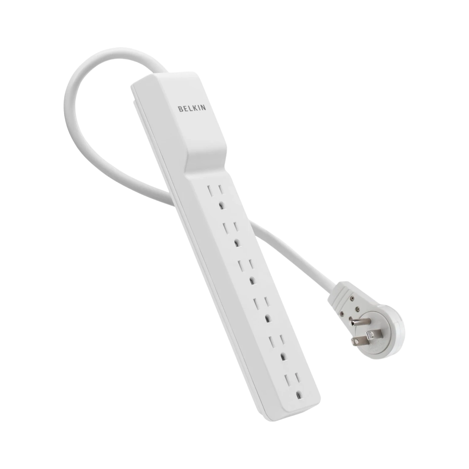 Belkin 6-Outlet Surge Protector with Rotating Plug 6ft Cord (White) — Being Shipped