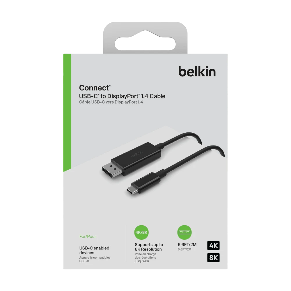 Belkin USB-C to DisplayPort 1.4 Cable 6.6ft (Black) — Being Shipped