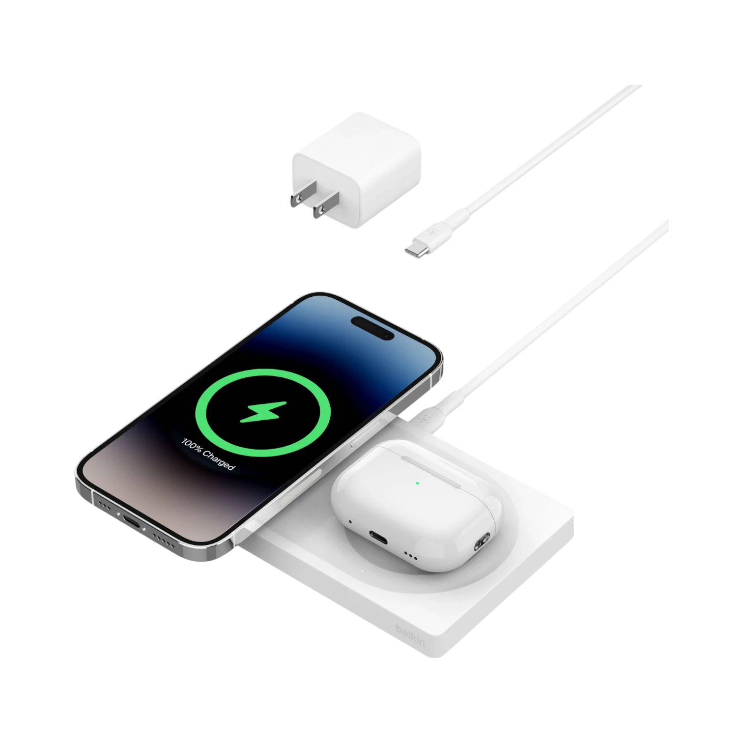 Belkin BoostCharge Pro 2-in-1 20W Wireless Charging Pad (White) — Being Shipped