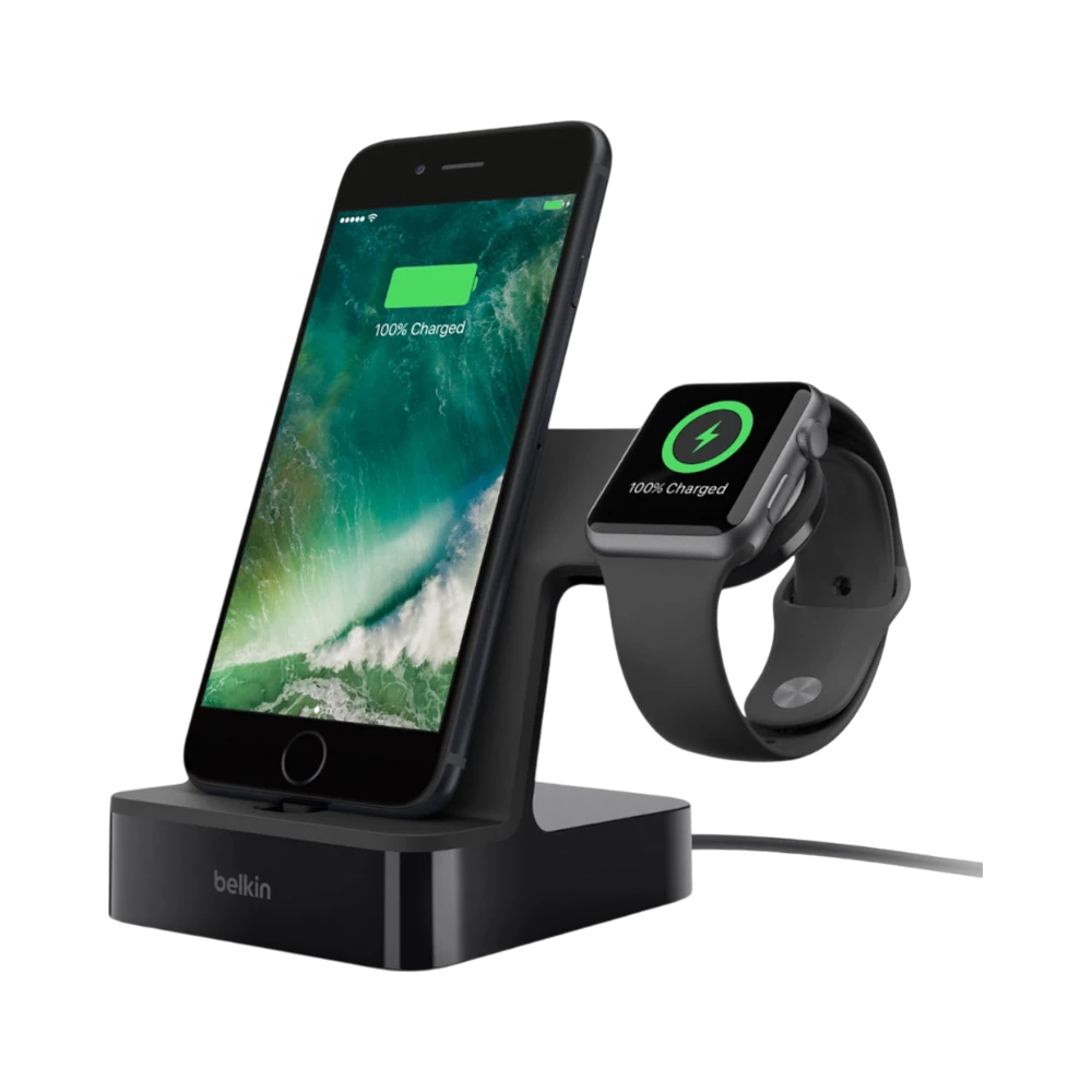 Belkin PowerHouse 2-in-1 Charging Dock for iPhone & Apple Watch (Black) — Being Shipped